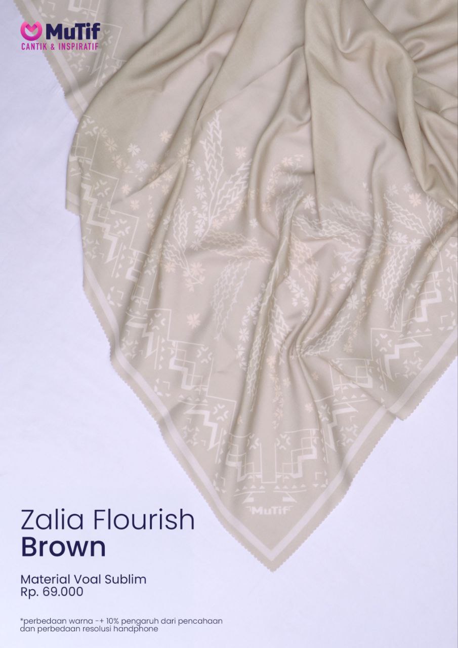 MUTIF ZALIA SCARF FLOURISH BROWN