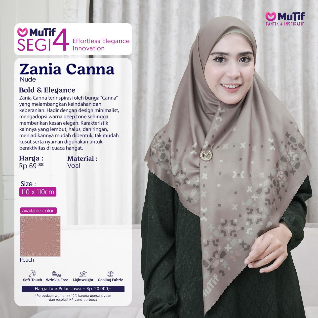 MUTIF SCARF ZANIA CANNA NUDE
