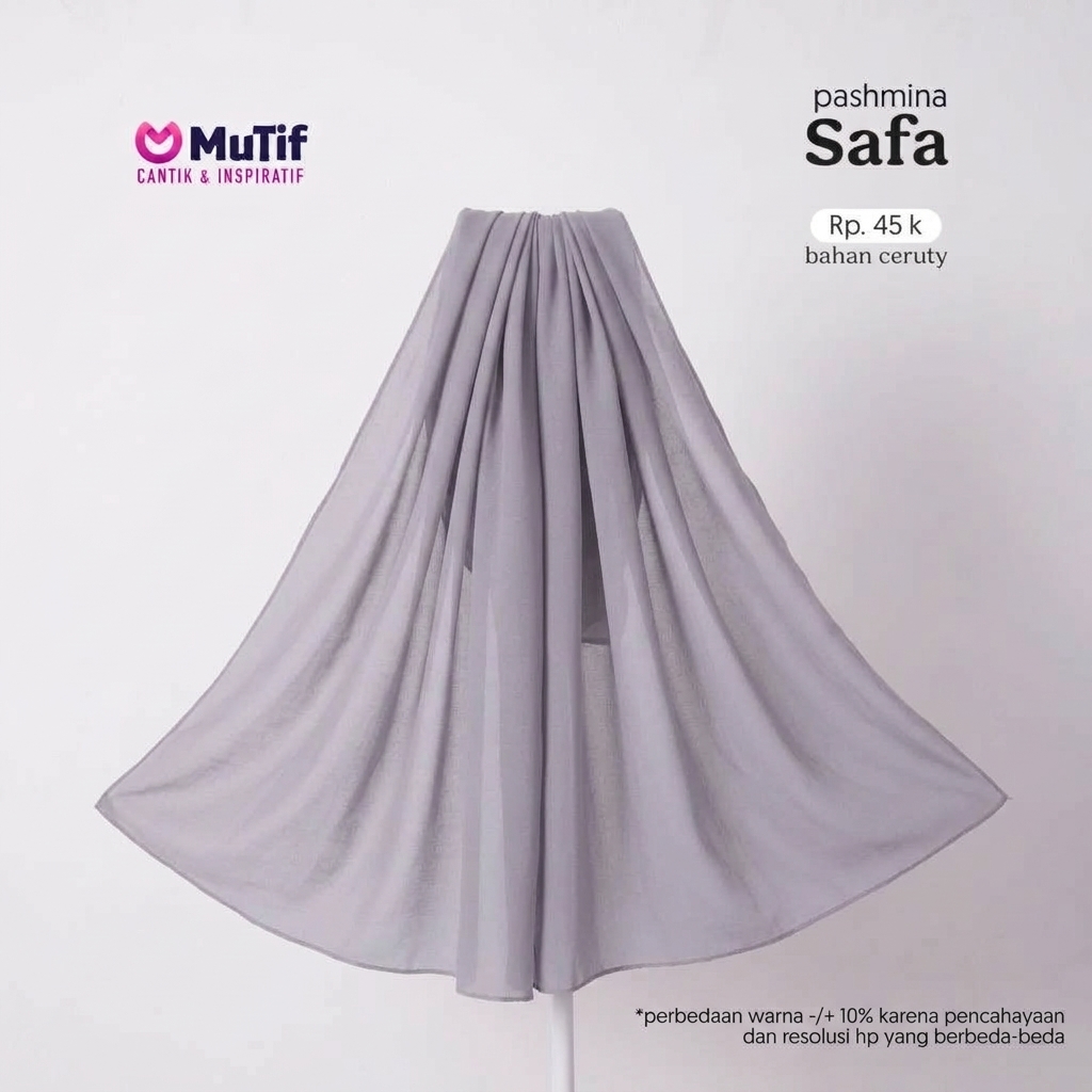 MUTIF PASHMINA SAFA SILVER GREY