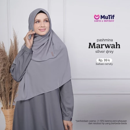 MUTIF PASHMINA MARWAH SILVER GREY