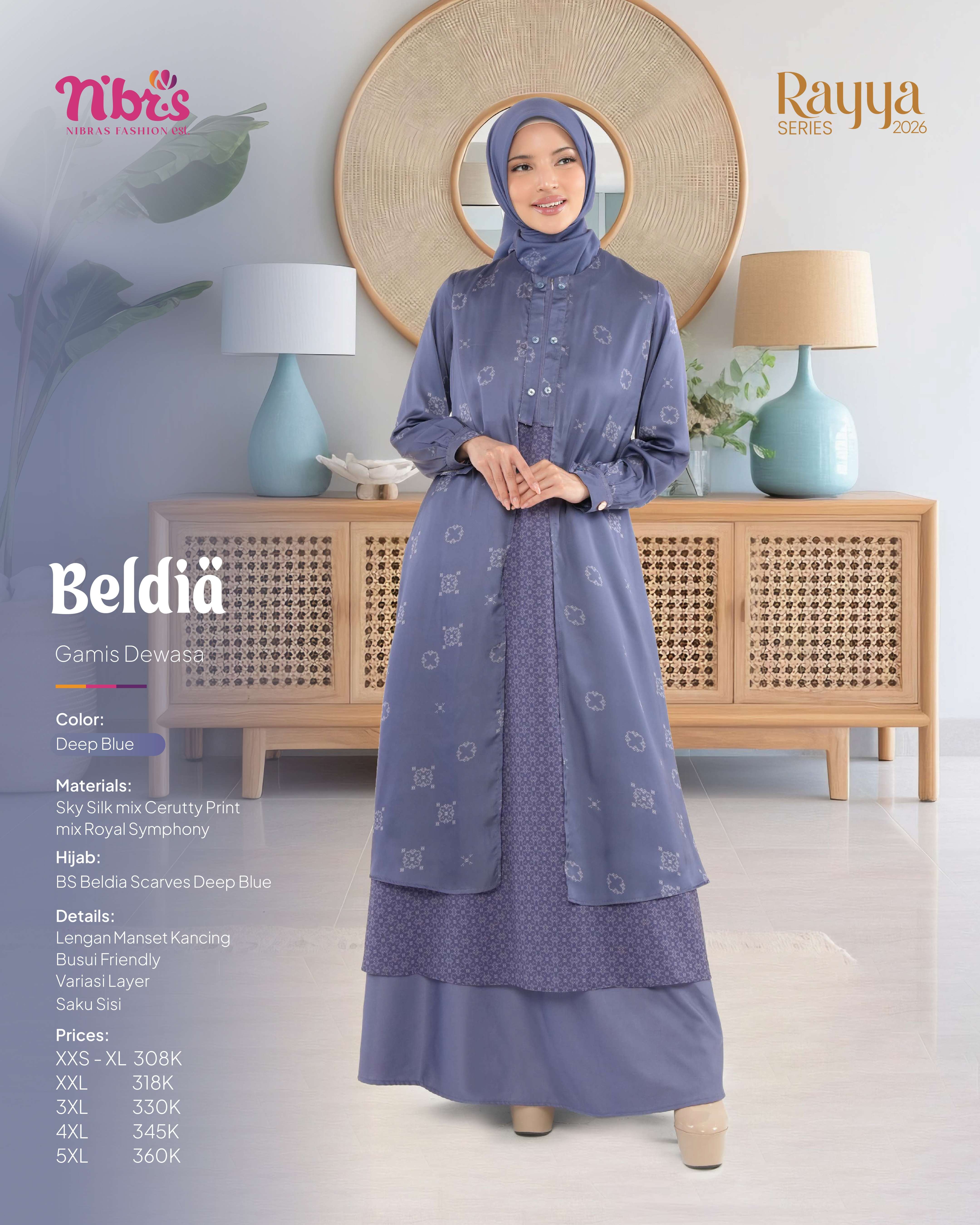 NIBRAS BELDIA GAMIS DEEP BLUE