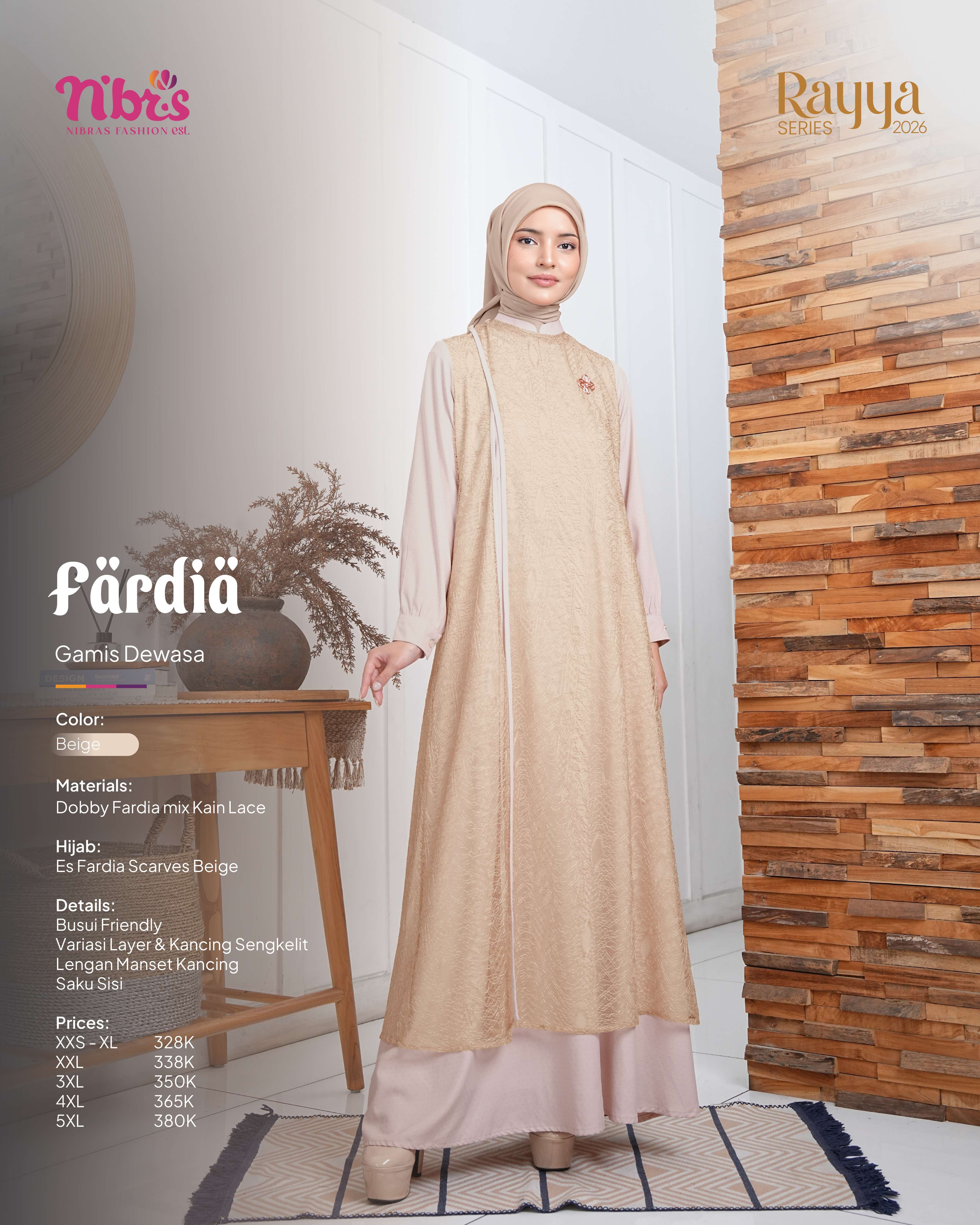 NIBRAS FARDIA GAMIS BEIGE
