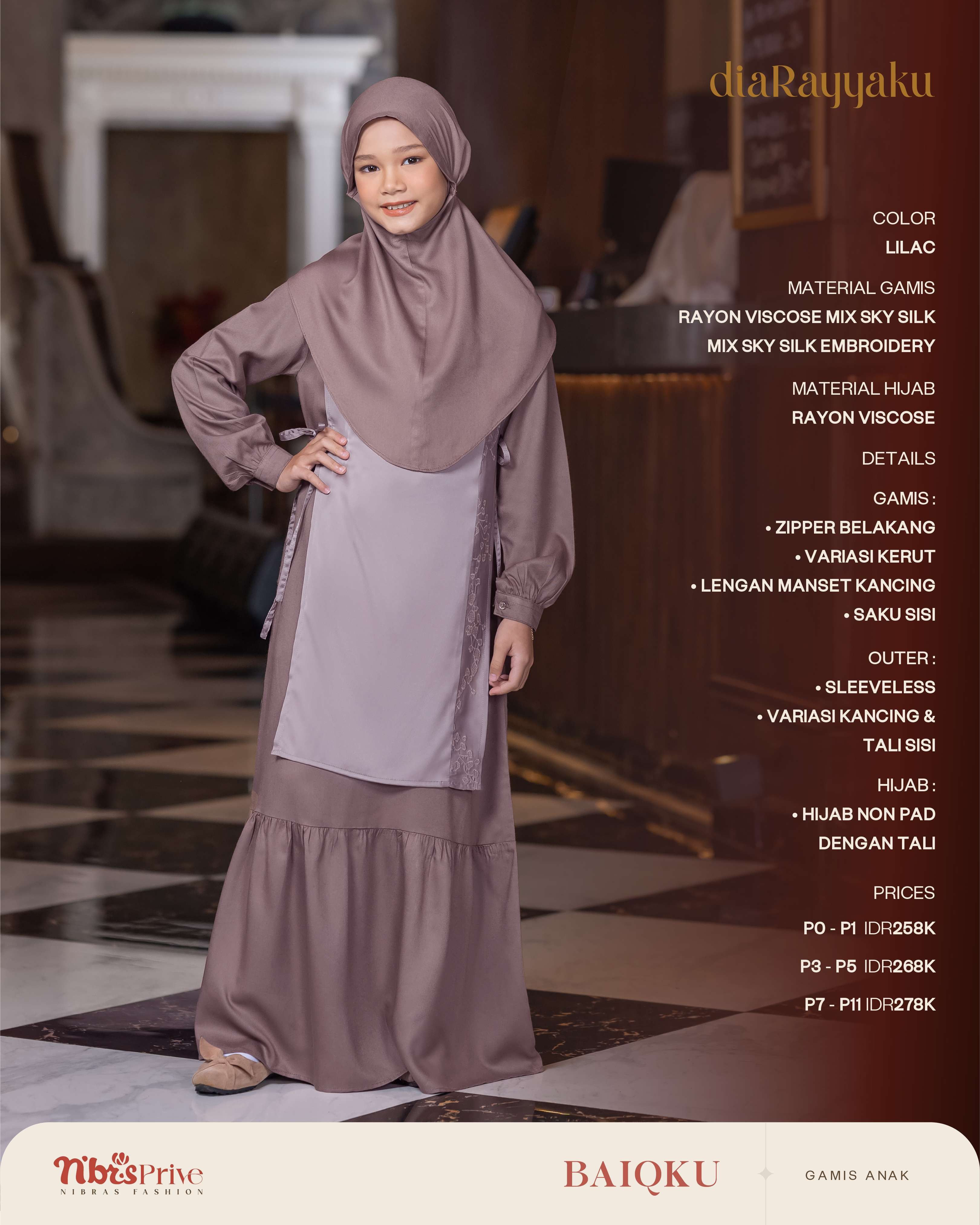 NIBRAS BAIQKU GAMIS ANAK LILAC