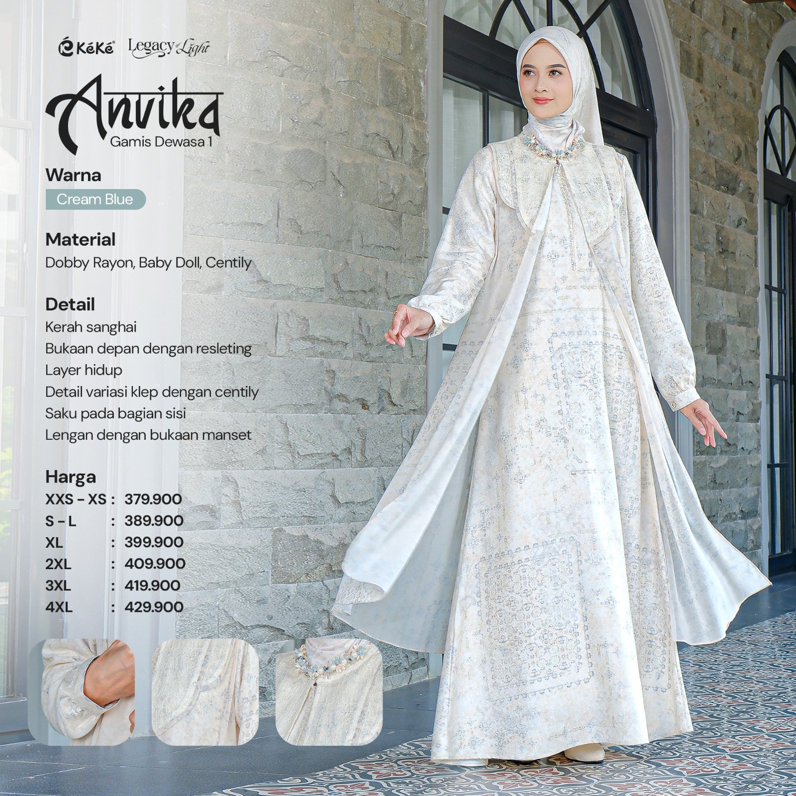 KEKE GDK SR ANVIKA CREAM BLUE