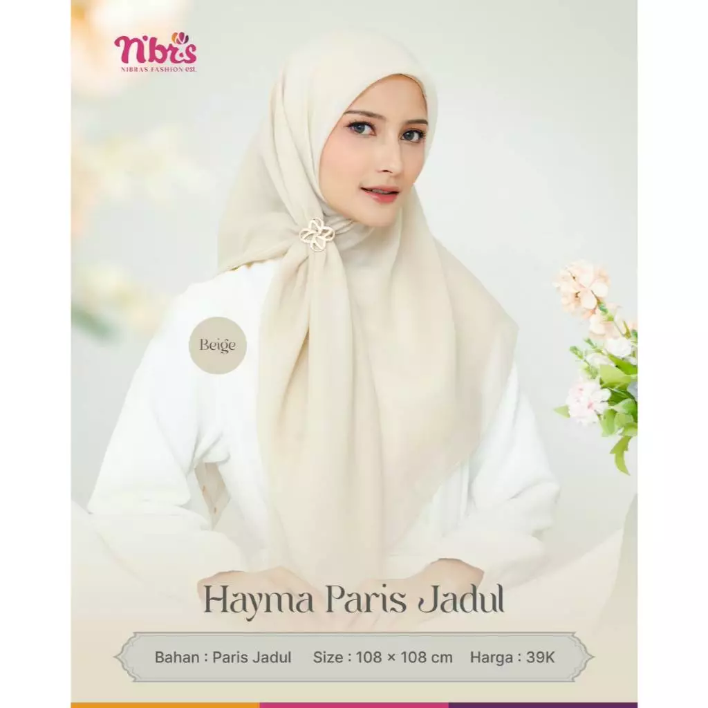 NIBRAS HIJAB HAYMA PARIS JADUL BEIGE ALL SIZE