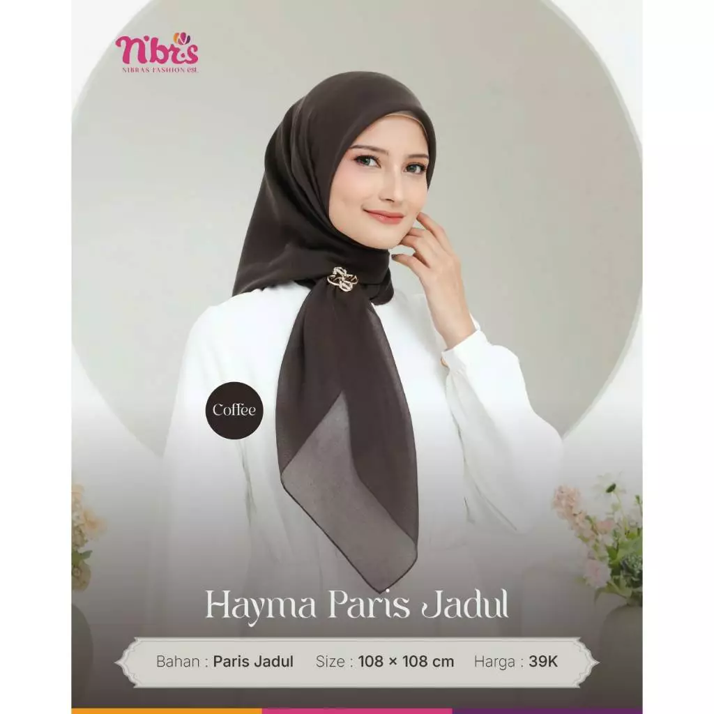NIBRAS HIJAB HAYMA PARIS JADUL COFFEE ALL SIZE