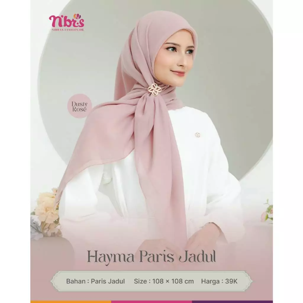 NIBRAS HIJAB HAYMA PARIS JADUL DUSTY ROSE ALL SIZE