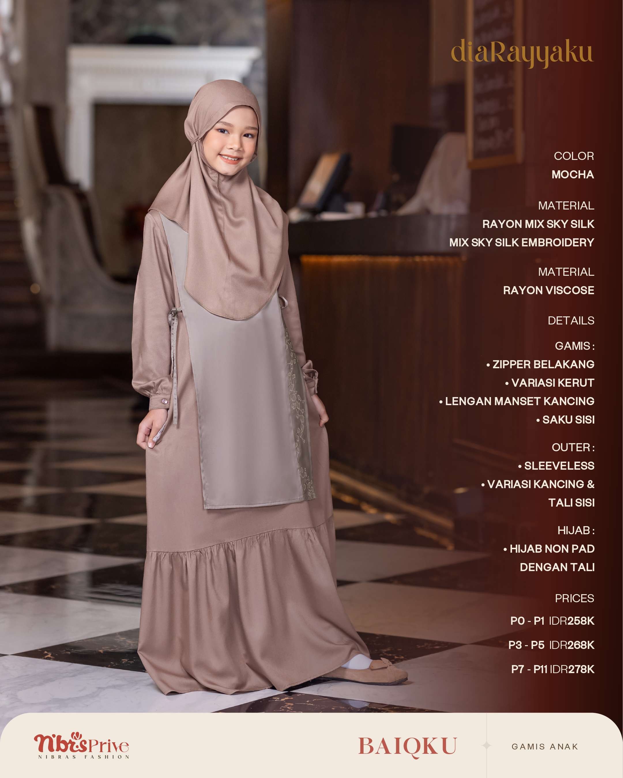 NIBRAS BAIQKU GAMIS ANAK MOCHA