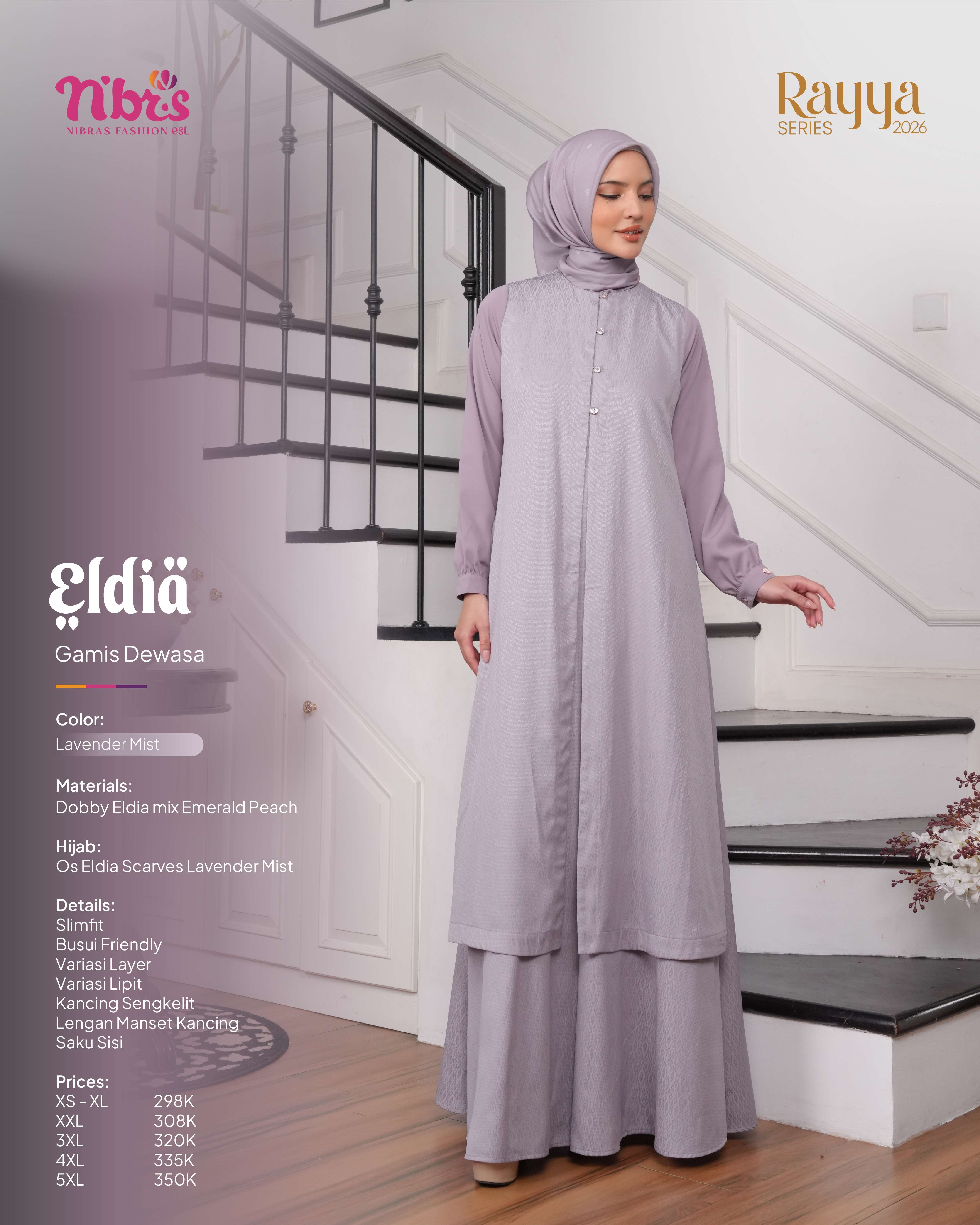 NIBRAS ELDIA GAMIS LAVENDER MIST