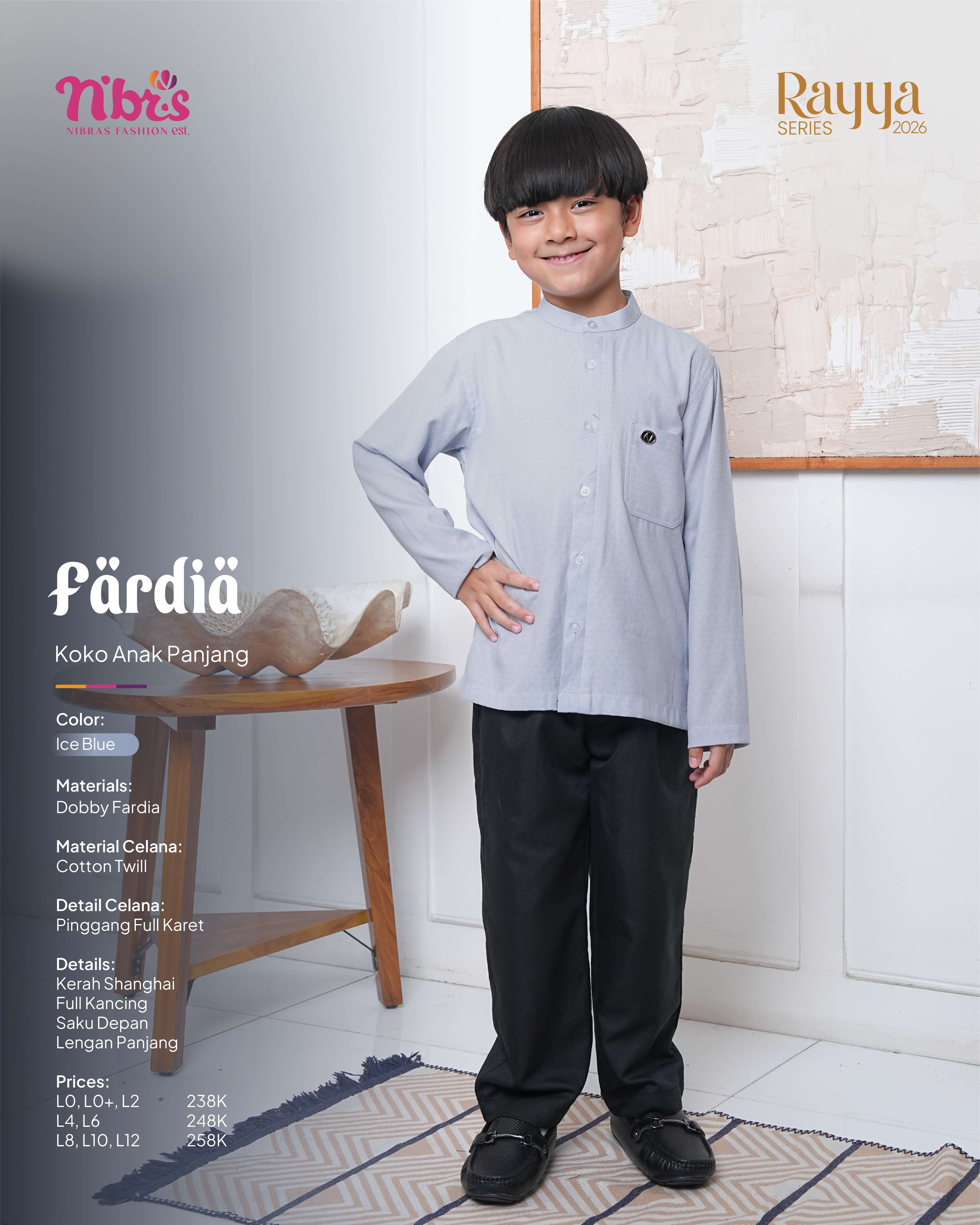 NIBRAS FARDIA KOKO ANAK PANJANG ICE BLUE