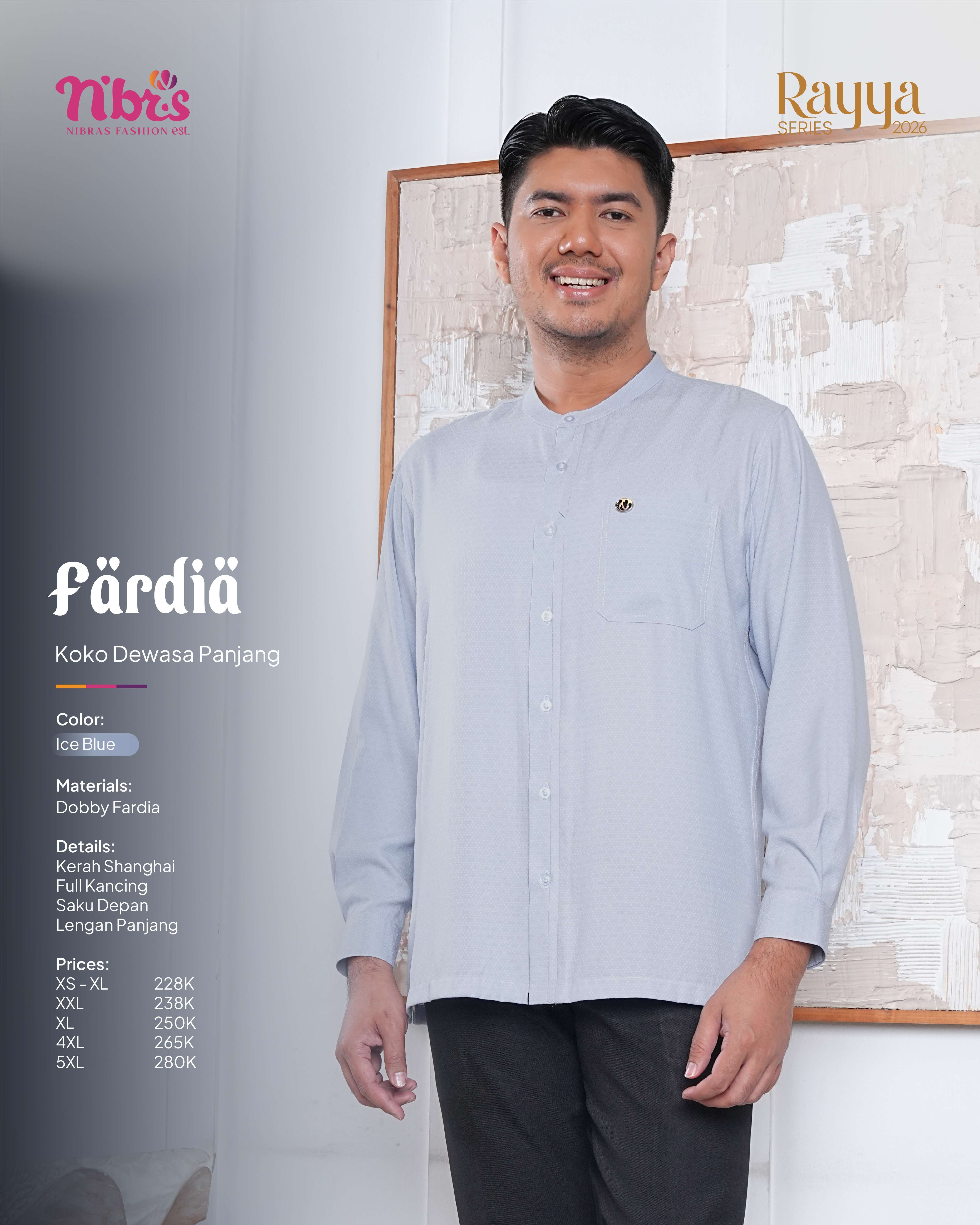 NIBRAS FARDIA KOKO PANJANG ICE BLUE