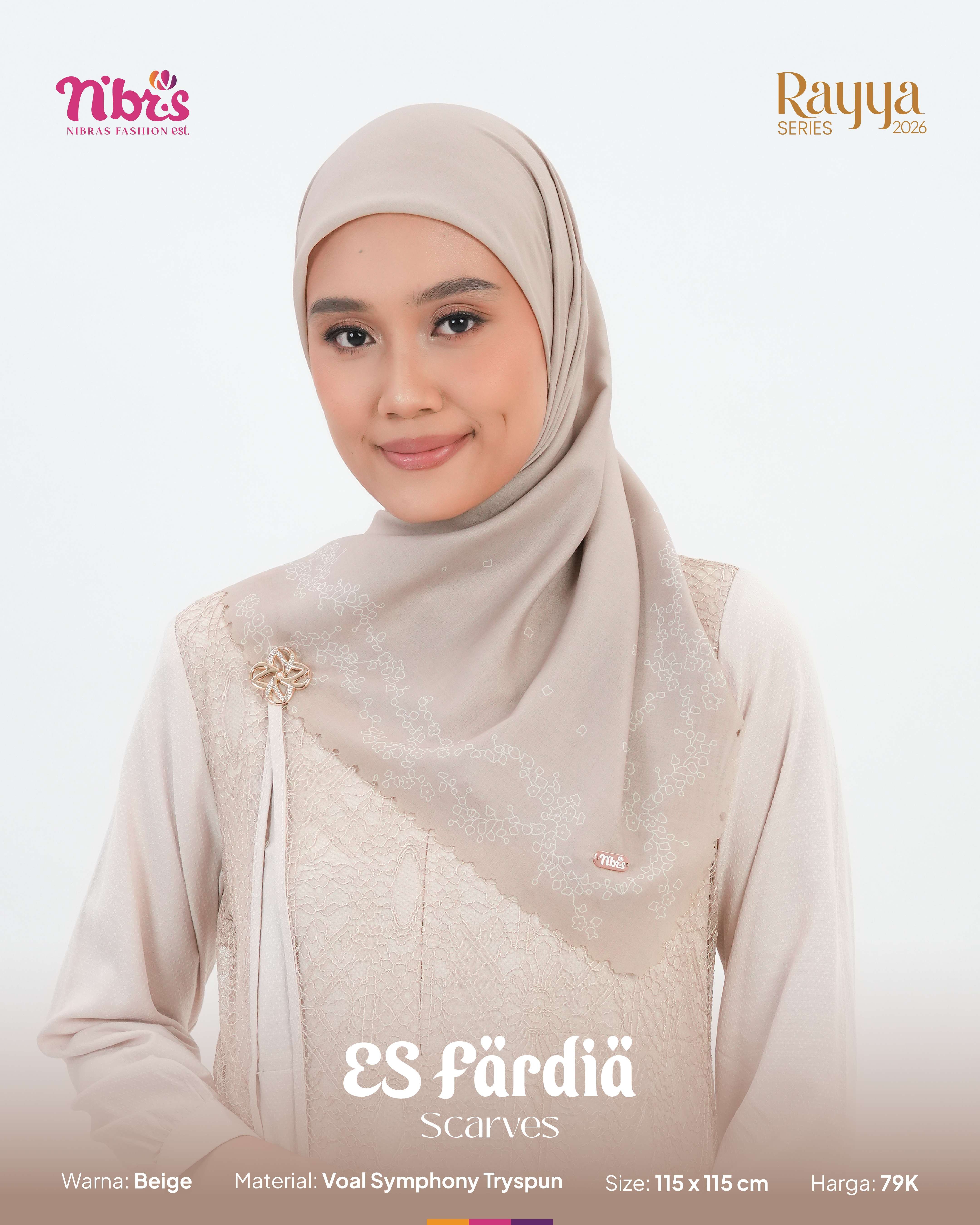 NIBRAS HIJAB ES FARDIA SCARVES BEIGE ALL SIZE